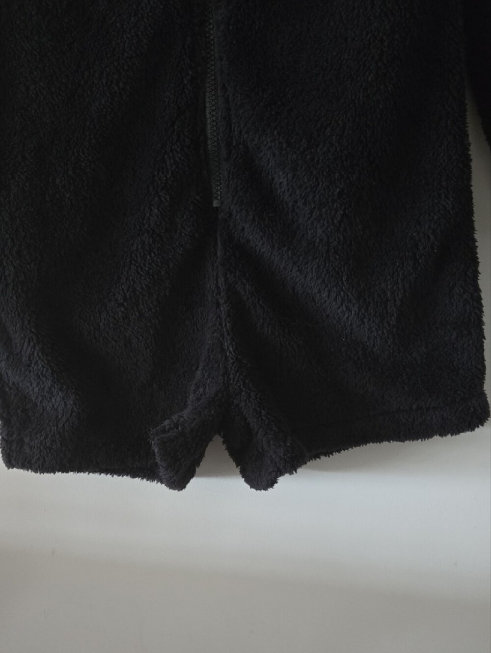 Black Plush Hooded Women's Onesie With Bear Ears - Cozy Winter Never Worn - Picture 2 of 3